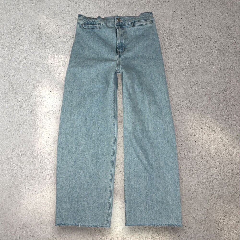 Madewell Emmett Wide-Leg Jeans Women's 25 Blue Light Wash Ankle Crop Normcore